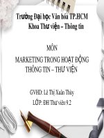 Bài thuyết trình Marketing trong hoạt động Thông tin – Thư viện