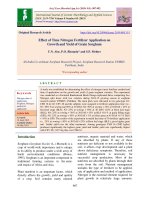 Effect of time nitrogen fertilizer application on growth and yield of grain sorghum