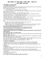 Đề cương ôn tập học kì 1 môn Ngữ văn 9 năm 2019-2020 - Trường THCS Hòa Nam