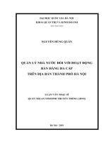 Quản lý nhà nước đối với hoạt động bán hàng đa cấp trên địa bàn thành phố hà nội 