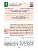 ICT based pest surveillance and advisory services for rice in raisen district of Madhya Pradesh, India