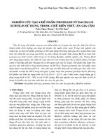 Nghiên cứu tạo chế phẩm Protease từ Bacillus subtilis sử dụng trong chế biến thức ăn gia cầm