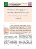 Effect of PGRs on growth, yield and quality of coriander (Coriandrum sativum L.) cv. NRCSS-Acr-1