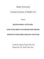 Kiến thức, thái độ và hành vi sử dụng kem chống nắng của bệnh nhân sạm da tại Việt Nam