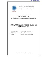 Báo cáo nghiên cứu khoa học cấp trường: Kỹ thuật thủy vân trong xác nhận bản quyền số