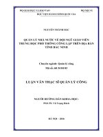 Tóm tắt Luận văn thạc sĩ Quản lý công: Quản lý nhà nước về đội ngũ giáo viên trung học phổ thông công lập trên địa bàn tỉnh Bắc Ninh