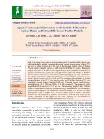 Impact of technological interventions on productivity of mustard in Kymore plateau and Satpura hills zone of Madhya Pradesh