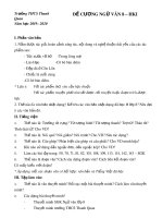 Đề cương ôn tập học kì 1 môn Ngữ văn 8 năm 2019-2020 - Trường THCS Thanh Quan