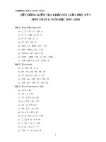 Đề cương ôn tập giữa HK1 môn Toán 6 năm 2019-2020 - Trường THCS Long Toàn