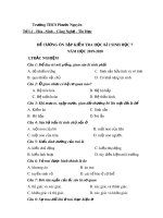 Đề cương ôn tập học kì 1 môn Sinh học 7 năm 2019-2020 - Trường THCS Phước Nguyên