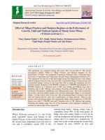 Effect of tillage practices and moisture regimes on the performance of growth, yield and nutrient uptake of timely sown wheat (Triticum aestivum L.)