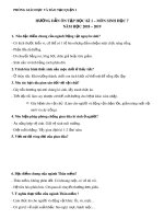 Đề cương ôn tập học kì 1 môn Sinh học 7 năm 2018-2019 - Phòng GD&ĐT Quận 1