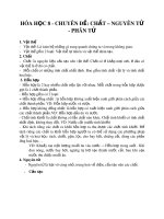 Hóa học 8 - Chuyên đề Chất, Nguyên tử, Phân tử