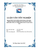 KIỂM TOÁN PHẦN HÀNH HÀNG TỒN KHO TRONG DOANH NGHIỆP SẢN XUẤT