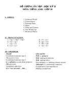 Đề cương ôn tập học kì 2 môn Tiếng Anh 10 năm 2018-2019 - Trường THPT Chu Văn An
