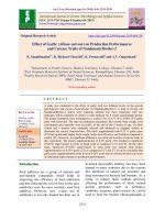 Effect of garlic (Allium Sativum) on production performances and carcass traits of Nandanam Broiler-2