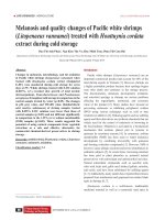 Melanosis and quality changes of Pacific white shrimps (Litopenaeus vannamei) treated with Houttuynia cordata extract during cold storage