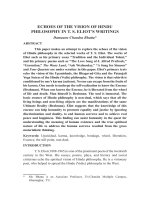 Echoes of the vision of Hindu philosophy in T. S. Eliot’s writings