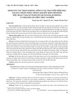 Khảo sát tác dụng kháng viêm và sự thay đổi niêm mạc dạ dày chuột nhắt trắng khi kết hợp chế phẩm độc hoạt tang ký sinh (Du-huo-dang-ji-sheng) và meloxicam trên thực nghiệm