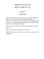 Đề cương ôn tập học kì 1 môn Lịch sử 7 năm 2019-2020 - Trường THCS Độc Lập