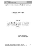 Chủ đề: Làm việc với cá nhân và gia đình (Công tác xã hội với cá nhân và gia đình)