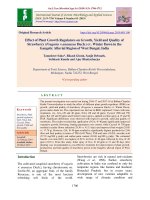 Effect of plant growth regulators on growth, yield and quality of strawberry (Fragaria × ananassa Duch.) cv. winter dawn in the gangetic alluvial region of West Bengal, India