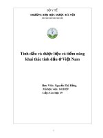 Bài tiểu luận: Tinh dầu và dược liệu có tiềm năng khai thác tinh dầu ở Việt Nam