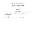 Đề cương ôn tập học kì 1 môn Lịch sử 9 năm 2019-2020 - Trường THCS Độc Lập