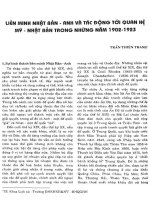 Liên minh Nhật Bản - Anh và tác động tới quan hệ Mỹ - Nhật Bản trong những năm 1902-1923
