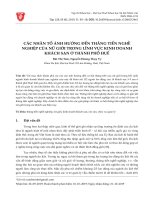 Các nhân tố ảnh hưởng đến thăng tiến nghề nghiệp của nữ giới trong lĩnh vực kinh doanh khách sạn ở thành phố Huế