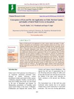 Consequence of fym and fly ash application on yield, nutrient uptake, and quality of safed musli grown on Inceptisols