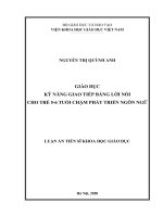 Giáo dục kỹ năng giao tiếp bằng lời nói cho trẻ 5-6 tuổi chậm phát triển ngôn ngữ