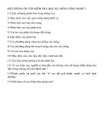 Đề cương ôn tập học kì 1 môn Công nghệ 7 năm 2019-2020 - Trường THCS Phan Chu Trinh