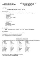 Đề cương ôn tập học kì 2 môn Tiếng Anh 7 năm 2018-2019 - Trường THCS Lăng Cô (Hệ 7 năm)