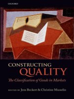 Constructing quality the classification of goods in markets 