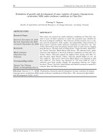 Khảo sát khả năng sinh trưởng và phát triển của một số giống cà chua (Lycopersicon esculentum Mill) trong điều kiện nhà lưới tại thành phố Châu Đốc