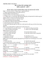 Đề cương ôn tập học kì 1 môn Lịch sử 7 năm 2019-2020 - Trường THCS Văn Quán