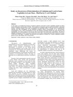 Study on the process of determination of cadmium and lead in some vegetables in Lam Thao - PhuTho by F-AAS method