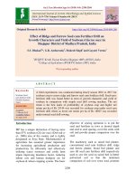 Effect of ridge and furrow seed cum fertilizer drill on growth characters and yield of soybean (Glycine max) in Shajapur district of Madhya Pradesh, India