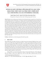Đánh giá mức độ phục hồi sinh kế của ngư dân khai thác thủy sản tại tỉnh Thừa Thiên Huế sau ảnh hưởng của sự cố Formosa năm 2016