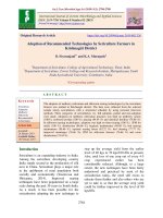 Adoption of recommended technologies by sericulture farmers in Krishnagiri district