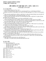 Đề cương ôn tập học kì 1 môn Vật lí 8 năm 2019-2020 - Trường THCS Thăng Long