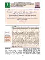 Assessment of the correlation and path analysis with association of growth and yield characteristics in Okra
