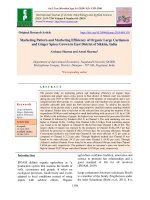 Marketing pattern and marketing efficiency of organic large cardamon and ginger spices grown in East district of Sikkim, India