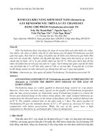 Đánh giá khả năng kiểm soát nấm Alternaria sp. gây bệnh đốm nâu trên lá cây chanh dây bằng chế phẩm Trichoderma atroviride T4