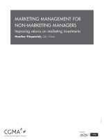 Marketing management for non marketing managers improving returns on marketing investments 