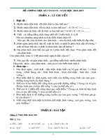 Đề cương ôn tập học kì 1 môn Toán 8 năm 2018-2019 - Trường THCS Lê Lợi