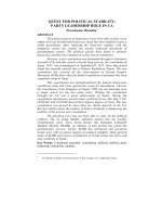 Quest for political stability: Party leadership role in CA