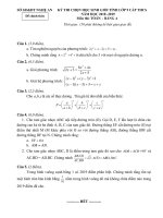 Đề thi chọn HSG cấp tỉnh môn Toán 9 năm 2018-2019 có đáp án - Sở GD&ĐT Nghệ An (Bảng A)