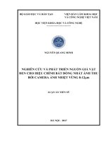 Luận án Tiến sĩ Vật lý: Nghiên cứu và phát triển nguồn giả vật đen cho hiệu chỉnh bất đồng nhất ảnh thu bởi camera ảnh nhiệt vùng 8 - 12 um